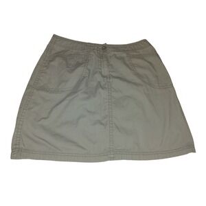 Faded Glory Originals Olive Green Cotton Skort Womens 12 Washed Olive Night Mini